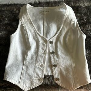 Denim form white denim vest size small never worn